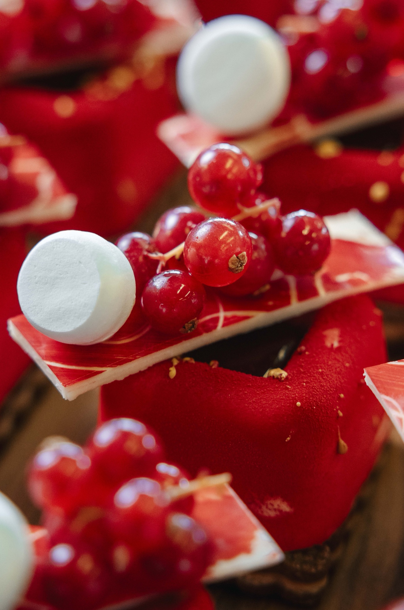 Rote Pralinen mit Johannisbeeren